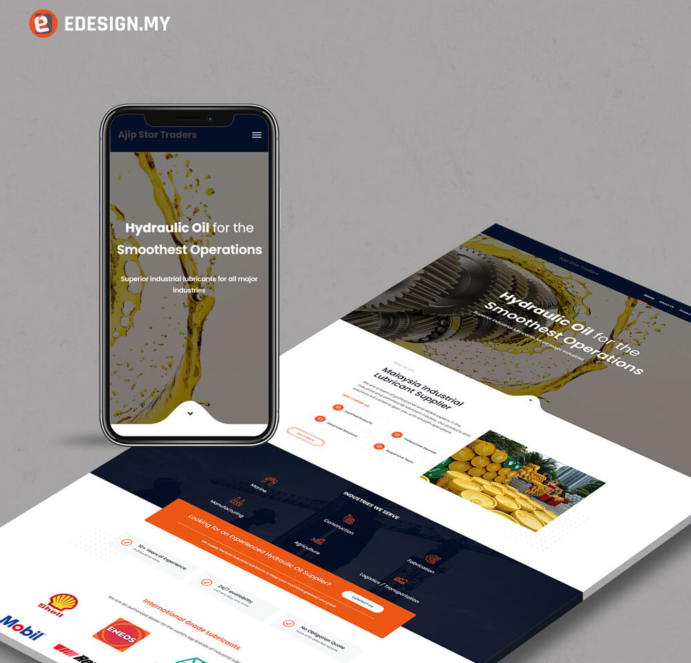 website development for industrial lubricant supplier company