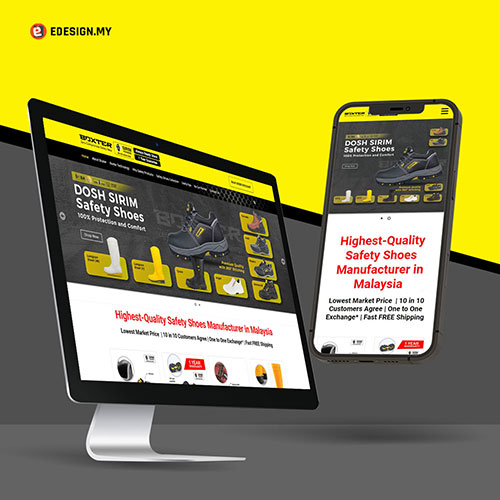 website design for safety footwear manufacturer company