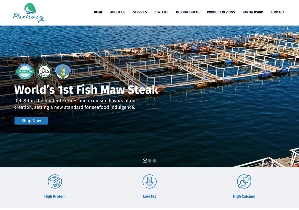 seafood website developed by edesign Malaysia